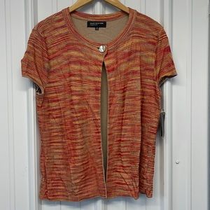 Jones New York knit cardigan orange top